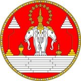 The Royal Lao flag is a three headed elephant referred to as an Erawan. The three headed elephant generally has the layered "umbrella" over its heads as opposed to one on either side.<br/><br/> 

The kingdom of Laos existed from the 14th to the 18th centuries, then split into three separate kingdoms. In 1893, it became a French protectorate, with the three kingdoms—Luang Prabang, Vientiane and Champasak—uniting to form what is now known as Laos.<br/><br/> 

The country briefly gained independence in 1945 after Japanese occupation, but returned to French rule until it was granted autonomy in 1949.<br/><br/> 

Laos became independent in 1954, with a constitutional monarchy under King Sisavang Vong. Shortly after independence, a long civil war ended the monarchy, when the Communist Pathet Lao movement came to power in 1975.