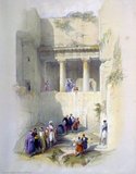 David Roberts RA (1796-1864) was a Scottish painter. He is especially known for a prolific series of detailed prints of Egypt and the Near East that he produced during the 1840s from sketches he made during long tours of the region (1838–1840). This work, and his large oil paintings of similar subjects, made him a prominent Orientalist painter. He was elected as a Royal Academician in 1841.