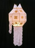 Yi Peng lantern made from mulberry paper, Yi Peng Festival, Chiang Mai, Northern Thailand. Loy Krathong is held annually on the full moon night of the 12th month in the traditional Thai lunar calendar. In northern Thailand this coincides with the Lanna festival known as Yi Peng.