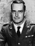 Edward Geary Lansdale (February 6, 1908–February 23, 1987) was a United States Air Force officer who served in the Office of Strategic Services and the Central Intelligence Agency. Lansdale was a member of General John W. O'Daniel's mission to Indo-China in 1953, acting as an advisor on special counter-guerrilla operations to French forces against the Viet Minh. From 1954 to 1957 he was stationed in Saigon as an advisor to the US supported government of South Vietnam. During this period he was active in the training of the Vietnamese National Army (VNA), organizing the Caodaist militias under Trinh Minh The in an attempt to bolster the VNA, a propaganda campaign encouraging Vietnam's Catholics to move to the south as part of Operation Passage to Freedom, and spreading claims that North Vietnamese agents were making attacks in South Vietnam.