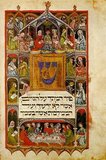 Jewish Illuminated manuscript of the Haggadah for Passover  (fourteenth century).