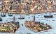 Italy: Detail from a 16th-century illustration of Venice showing lateen- (triangular-) and square--rigged ships.