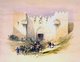 Palestine / Israel: The Damascus Gate, Jerusalem, painted by David Roberts c.1840.