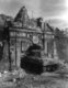 Philippines: A US Army Sherman battle tank in the destroyed gateway to Intramuros, Battle of Manila, 1945.