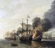 The naval Battle of Leghorn (the Dutch call the encounter by the Italian name Livorno) took place on 14 March (4 March Old Style) 1653, during the First Anglo-Dutch War, near Leghorn (Livorno), Italy. It was a victory of a Dutch fleet under Commodore Johan van Galen over an English squadron under Captain Henry Appleton. Afterward an English fleet under Captain Richard Badiley, which Appleton had been trying to reach, came up but was outnumbered and fled. The battle gave the Dutch command of the Mediterranean, placing the English trade with the Levant at their mercy, but Van Galen was mortally wounded, dying on 23 March.