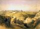 Palestine / Israel: Jerusalem from the Mount of Olives, painted by David Roberts c.1840.