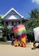 Thailand: Daytime release of a hot air balloon (Khom Loy Fai) at a temple, Loy Krathong Festival, Chiang Mai
